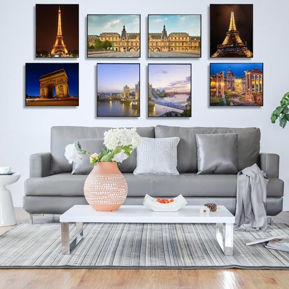 New! GOmaize Front Loading Black Frame, 8x10 Set of 5, Wall & Table Mounting - Picture 5 of 8